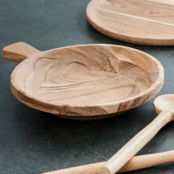 CASA ACACIA CHIC Assiette Creuse Avec Manche Naturel