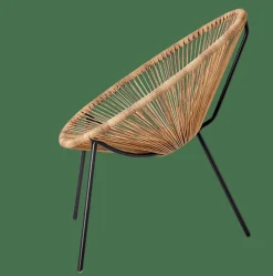 CASA ACAPULCO Chaise Lounge Noir, Naturel