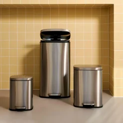 CASA ADELE Poubelle à Pédale 30l Argent