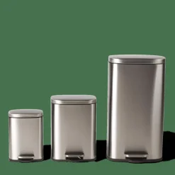 CASA ADELE Poubelle à Pédale 30l Argent