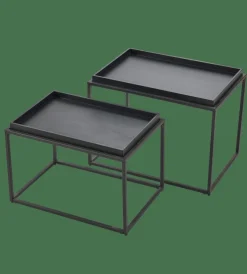 CASA APOLLO Table D'appoint Set De 2 Noir