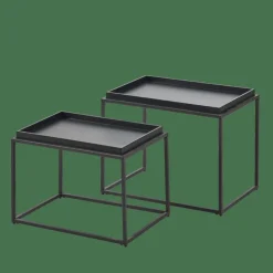 CASA APOLLO Table D'appoint Set De 2 Noir