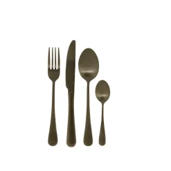 CASA AXELLE Couverts 16 Pièces Noir