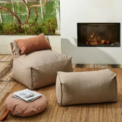 CASA BAGIE Fauteuil Pouf Poire Beige