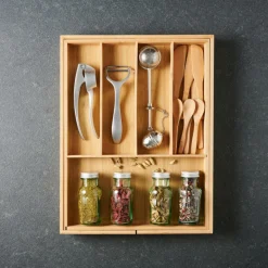 CASA BAMBOO Organisateur Tiroir Escamotable Naturel