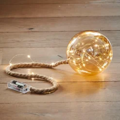 CASA BLOXEM Boule Déco Avec 21 LEDs Doré