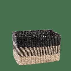CASA BOBO Panier Tiroir Noir, Naturel