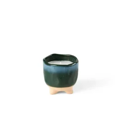 CASA CERAMIC Bougie Dans Un Pot Bleu