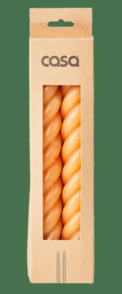 CASA CURL Bougies Set De 2 Ocre