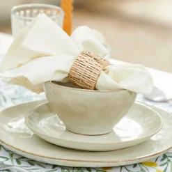 CASA EARTH MARL Assiette à Dessert Crème