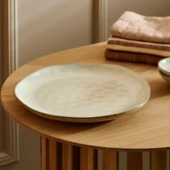CASA EARTH MARL Assiette Plate Crème