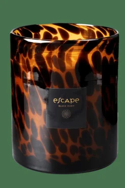 CASA ESCAPE BLACK OUDH Bougie Parfumée Dans Un Verre Noir, Brun, Ocre