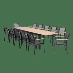 CASA ETHAN Table Extensible Noir, Naturel