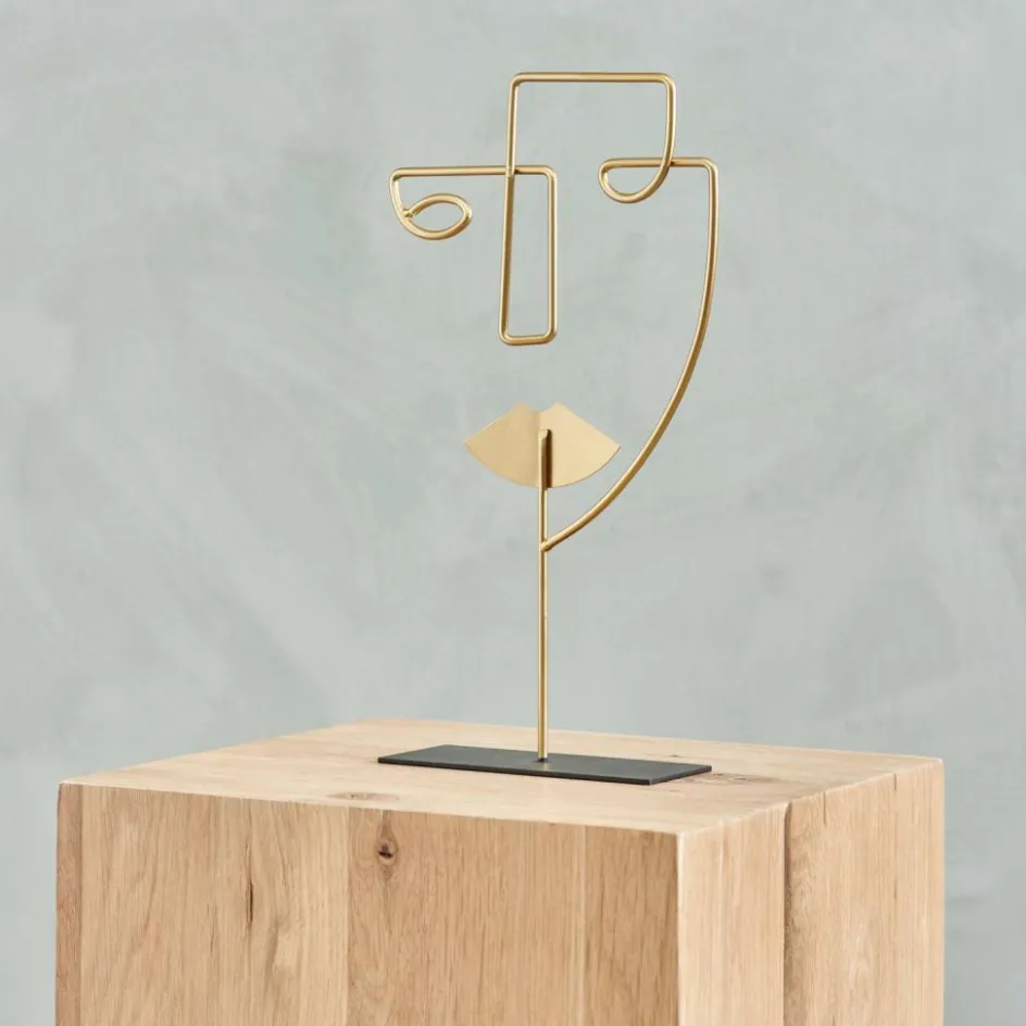 CASA FACE Décoration Sur Pied Doré