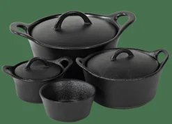 CASA FERO Pot Allant Au Four Avec Couvercle 80 CL Noir