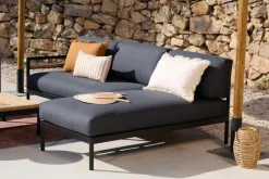 CASA HANNA Chaise Longue Teck Noir