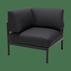 CASA HANNA Lounge Teck Fauteuil Coin Noir