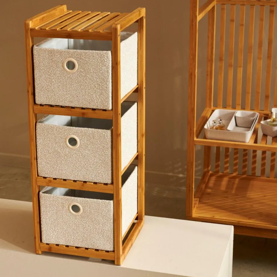 CASA HELGE Étagère 3 Tiroirs Naturel