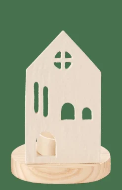 CASA HOME Porte-bougie Chauffe-plat Blanc, Naturel