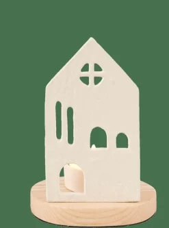 CASA HOME Porte-bougie Chauffe-plat Blanc, Naturel