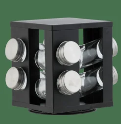 CASA INDUSTRIA Carrousel à épices 8 Récipients Noir