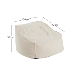 CASA JACKI Fauteuil Pouf Poire Blanc