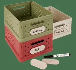 CASA JACQUI Storage étiquettes Et Feutre Pour Caisse Pliante Beige