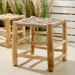 CASA KANAI Tabouret 2 Tailles Tabouret Grand Naturel