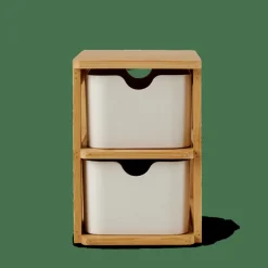 CASA KONDO Organisateur 2 Tiroirs Blanc, Naturel