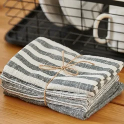 CASA LAURENT Torchon Set De 3 Brun