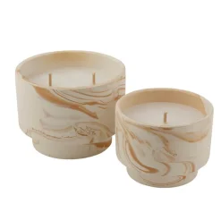 CASA MARBLE Bougies D'extérieur Blanc, Orange