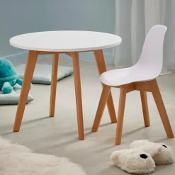 Enfant CASA MATHIAS Table Pour Enfants Blanc, Naturel