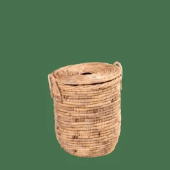 CASA MILEY Panier à Linge Avec Couvercle Et Poignées Naturel