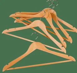 CASA NEW WOOD Cintres Set De 5 Naturel