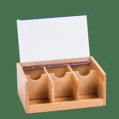 CASA PANDA Boîte à Thé 6 Compartiments Transparent, Naturel