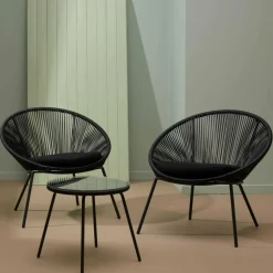 CASA PAPAYO & ACAPULCO Salon De Jardin Noir