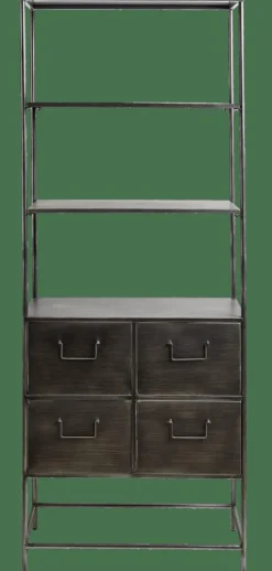 CASA PHARMA Étagère Murale Avec 4 Tiroirs Noir