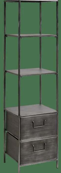 CASA PHARMA Étagère Murale Avec 2 Tiroirs Noir