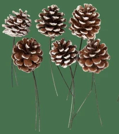 CASA PINECONE Pommes De Pin Set De 6 2 Couleurs Blanc, Argent