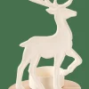 CASA SCANDY DEER Porte-bougie Chauffe-plat Blanc, Naturel