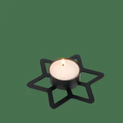 CASA STAR Support Bougie Chauffe-plat Noir