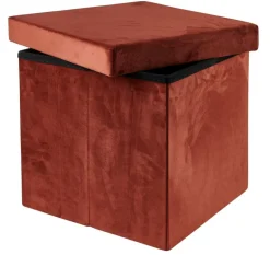 CASA STOR Pouf Pliable Avec Rangement Bordeaux