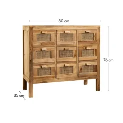 CASA TECK Meuble De Pharmacie Naturel