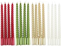 CASA TWIST Bougies Torsadées Set De 4 Orange