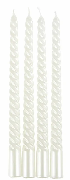 CASA TWIST Bougies Torsadées Set De 4 Orange