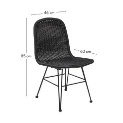 CASA VIENNA Chaise De Salle à Manger Noir