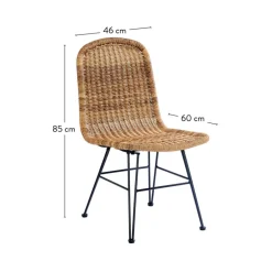 CASA VIENNA Chaise Noir, Naturel