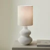 CASA WHITESTONE Lampe De Table Avec Abat-jour E27 Blanc Cassé