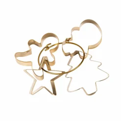 CASA X-MAS Set à Pâtisserie 4P. Spatule Avec 3 Emporte-pièces Doré, Multicolore